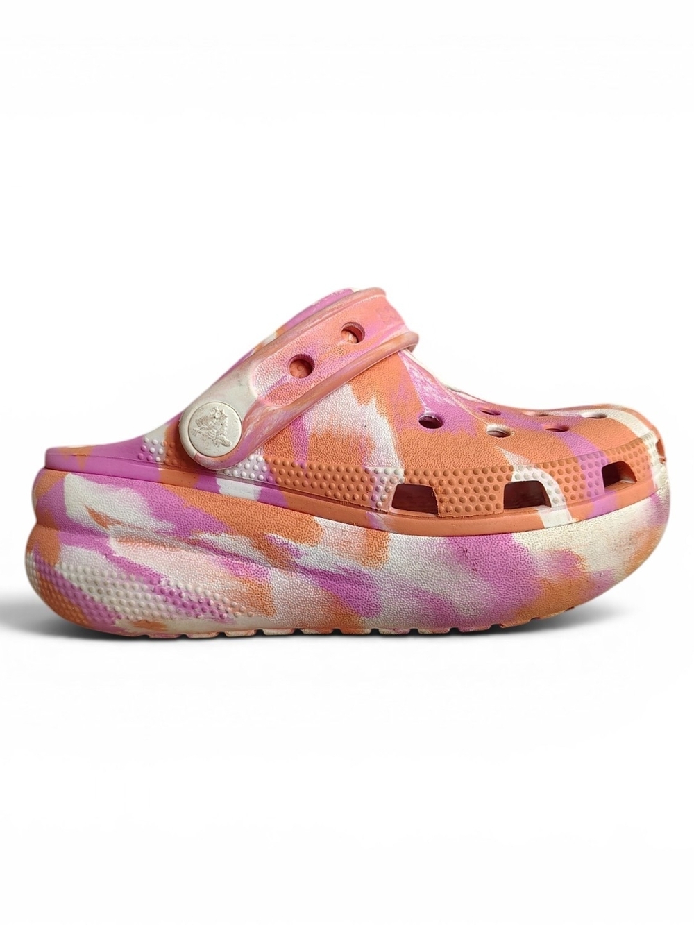 Crocs Iconic Comfort Kids Cutie Crush Pink Marbled Slip On Clogs Size C11